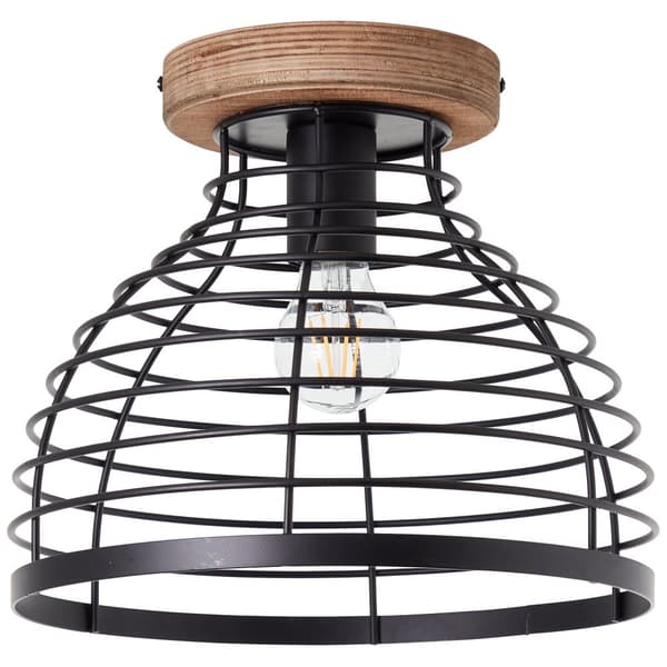 Brilliant Avia taklampa 30cm svart/trä, metall/trä, 1x A60, , 52 W