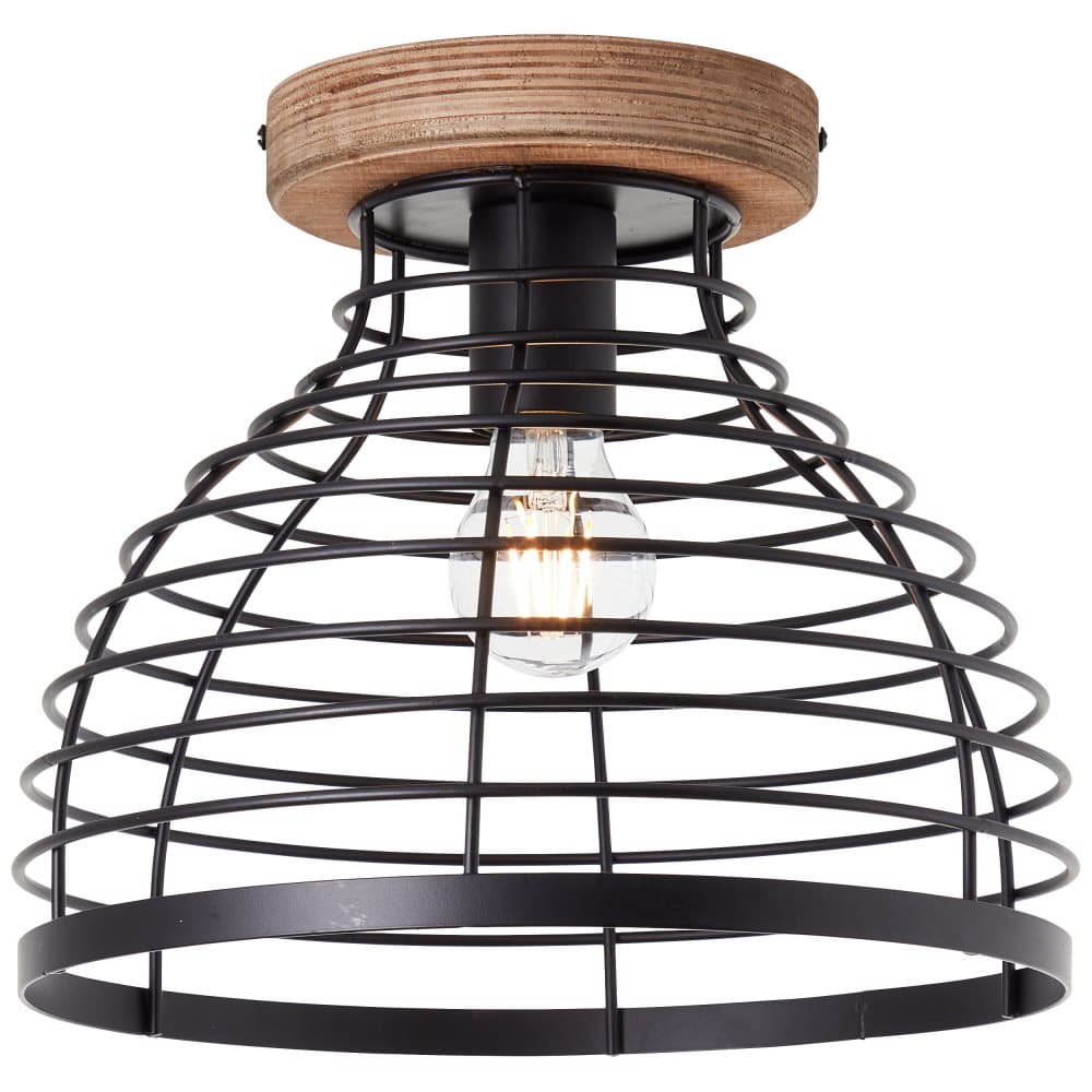 Brilliant Avia taklampa 30cm svart/trä, metall/trä, 1x A60, , 52 W