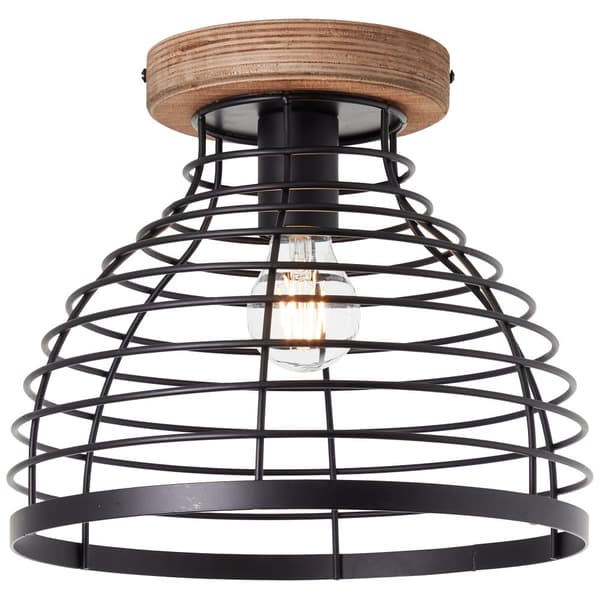 Brilliant Avia taklampa 30cm svart/trä, metall/trä, 1x A60, , 52 W