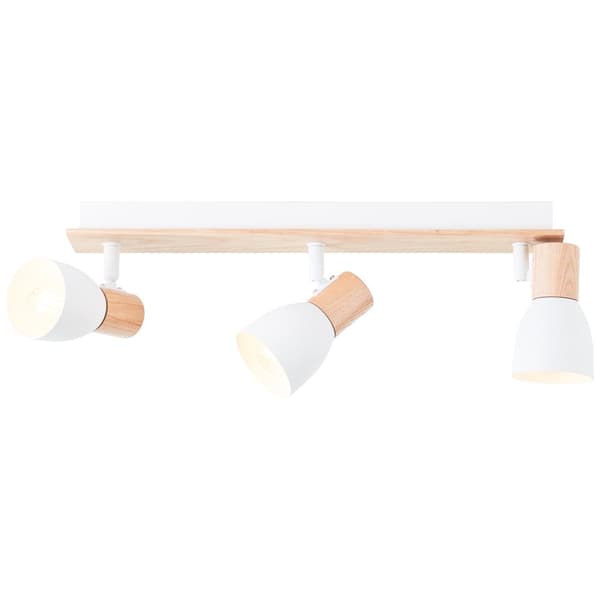 Brilliant Daintree spotbar 3-liekki valkoinen/luonnollinen, metalli/puu, 3x D45, E14, 28 W