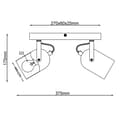 Miniatyrbillede 7 af 7: Brilliant Tronte spot bar 2-flammer guld/sort/træ, metal/træ, 2x D45, E14, 28 W