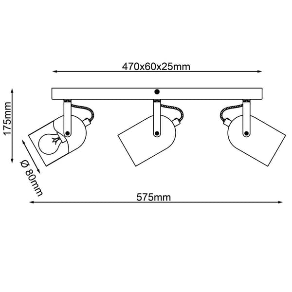 Brilliant Tronte spot bar 3-flammer guld/sort/træ, metal/træ, 3x D45, E14, 28 W
