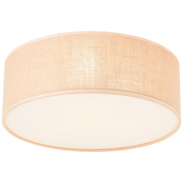 Brilliant Aniela taklampa 38cm vit/natur, metall/textil, 2x A60, E27, 40 W