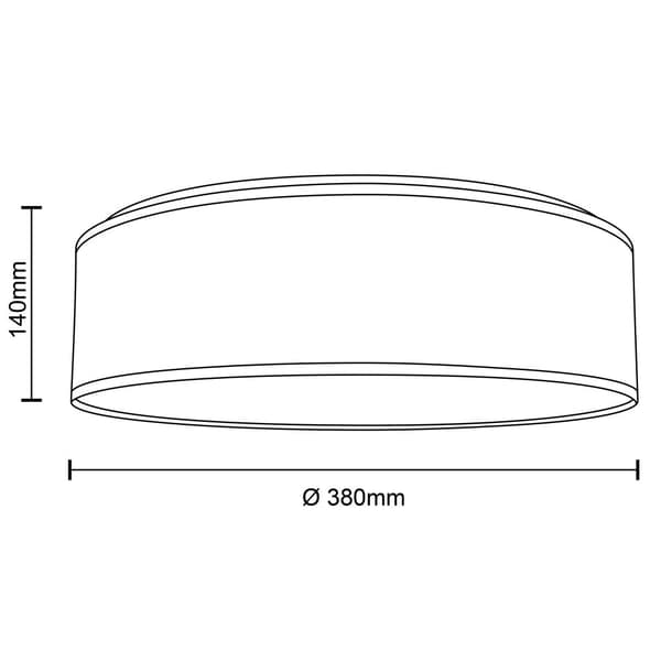 Brilliant Aniela taklampa 38cm vit/natur, metall/textil, 2x A60, E27, 40 W