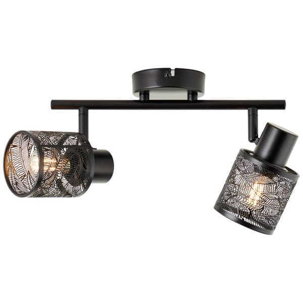 Brilliant Bano spotlight 2-flamm matt svart, metall, 2x D45, E14, 40 W