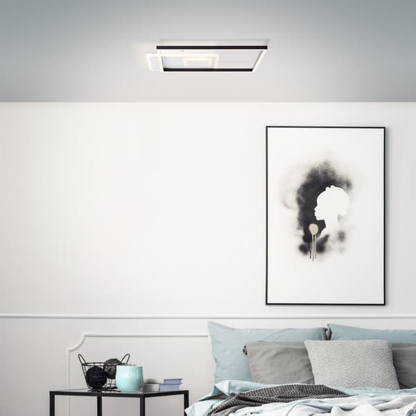 Brilliant Iorgo LED kattopaneeli 44x44cm musta/valkoinen, metalli/muovi, 1x LED integroitu, 40 W, (valovirta: 4300lm, valon väri: 3000K)