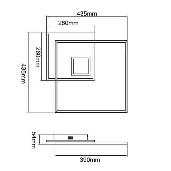 Brilliant Iorgo LED kattopaneeli 44x44cm musta/valkoinen, metalli/muovi, 1x LED integroitu, 40 W, (valovirta: 4300lm, valon väri: 3000K)