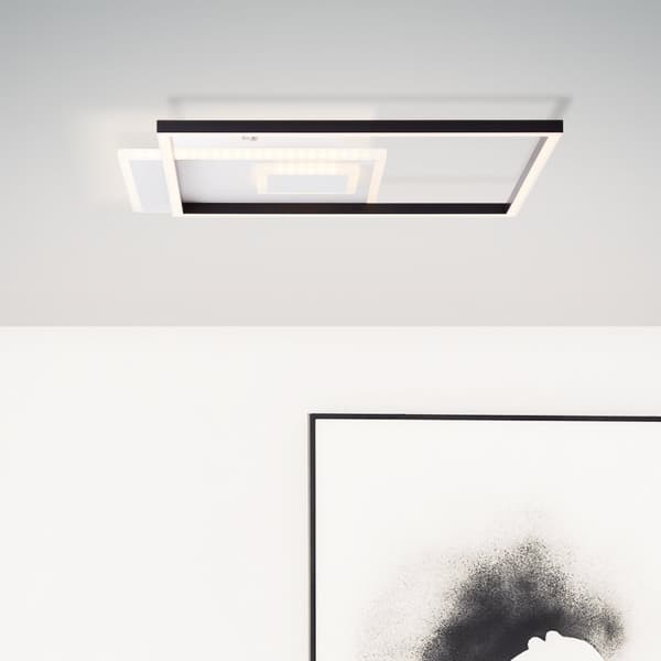 Brilliant Iorgo LED kattopaneeli 44x44cm musta/valkoinen, metalli/muovi, 1x LED integroitu, 40 W, (valovirta: 4300lm, valon väri: 3000K)