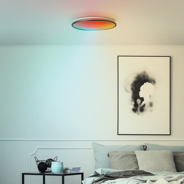 Brilliant Heida LED overflademonteret loftspanel 48cm sort, metal/plast, 1x 30 W LED integreret, (lysstrøm: 3000lm, lysfarve: 3000-6500K)