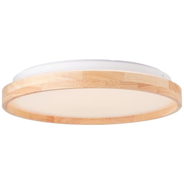 Brilliant Alson LED kattovalaisin 39cm vaalea puu/valkoinen, metalli/puu/muovi, 1x 26 W LED integroitu, (valovirta: 2500lm, valon väri: 3000-4500K)