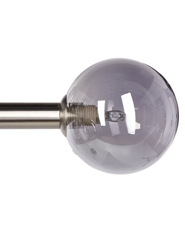 Taklampa Silver Stål och Glas 10 Ljus Modern Design Glamorös
