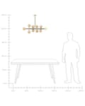 Miniatyrbild 5 av 9: Taklampa Guld Stål och Glas 10 Ljus Modern Design Glamorös
