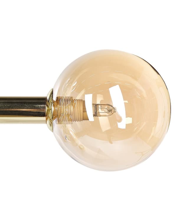 Taklampa Guld Stål och Glas 10 Ljus Modern Design Glamorös