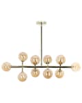 Miniatyrbild 1 av 9: Taklampa Guld Stål och Glas 10 Ljus Modern Design Glamorös