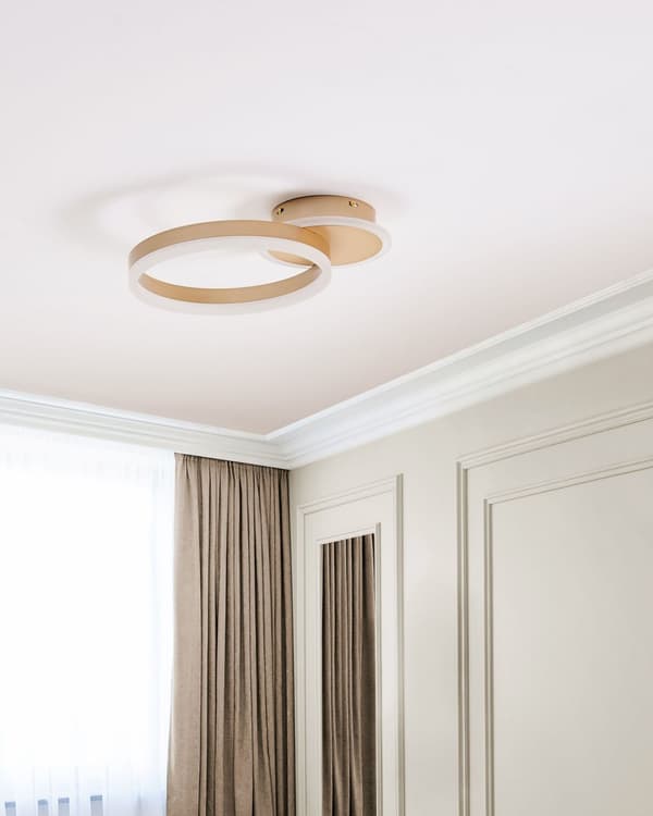 LED Lampa Guld Aluminium Enkel Cirkelring Rund Form Glam Minimalistisk Vardagsrum Sovrum