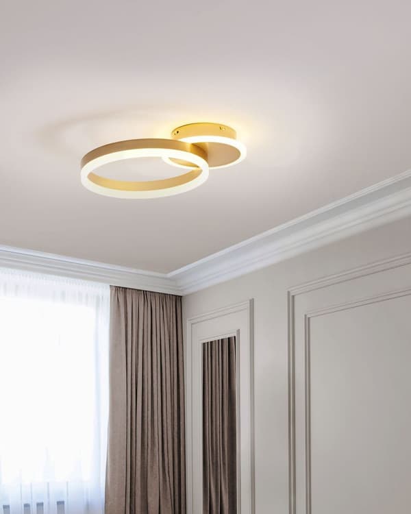 LED Lampa Guld Aluminium Enkel Cirkelring Rund Form Glam Minimalistisk Vardagsrum Sovrum