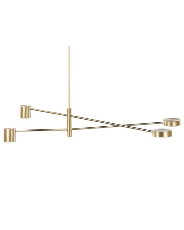 Pendellampa med 4 lampor Guld Metallram Minimalistisk Modernt Vardagsrum Sovrum