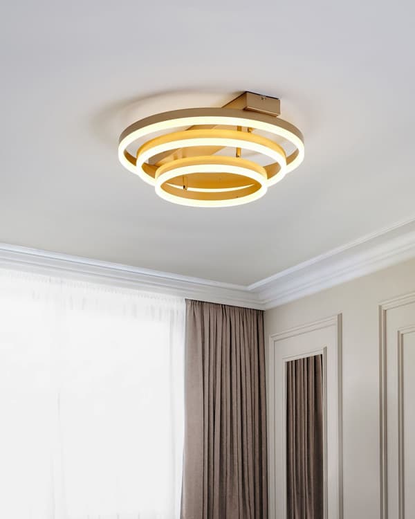 Taklampa Guld Aluminium Integrerade LED-lampor Rund Form Dekorativ Modern Glamourbelysning Vardagsrum Sovrum