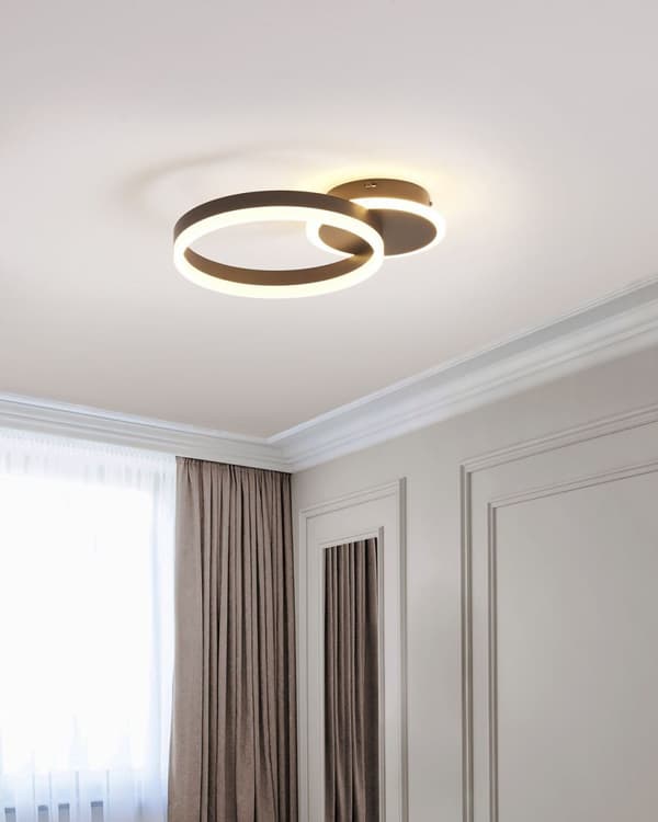 LED Lampa Brun Aluminium Enkel Cirkelring Rund Form Glam Minimalistisk Vardagsrum Sovrum