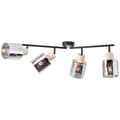 Miniatyrbillede 4 af 5: Brilliant Weald spotlight 4-flamme sort/røg/træ metal/glas/træ   4x A55, E27, 40 W, egnet til normal lampe (medfølger ikke)