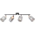 Miniatyrbillede 1 af 5: Brilliant Weald spotlight 4-flamme sort/røg/træ metal/glas/træ   4x A55, E27, 40 W, egnet til normal lampe (medfølger ikke)