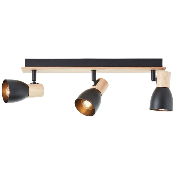 Brilliant Daintree spotlight 3-lys træ/sort metal/træ   3x D45, E14, 28 W, Velegnet til droplampe (medfølger ikke)