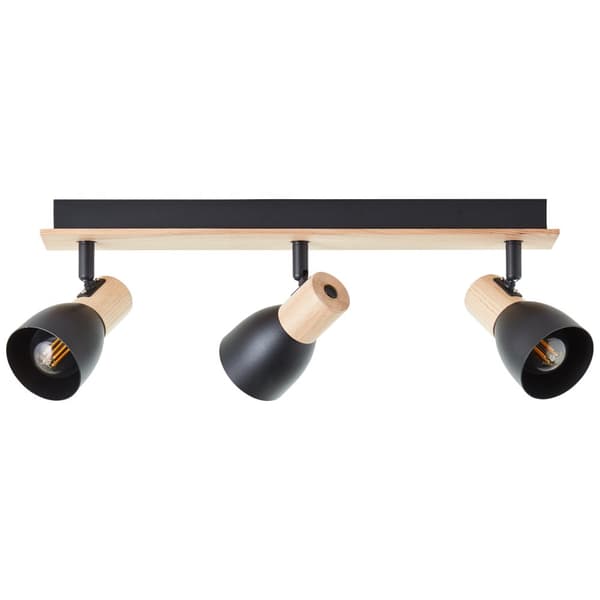 Brilliant Daintree spotlight 3-lys træ/sort metal/træ   3x D45, E14, 28 W, Velegnet til droplampe (medfølger ikke)