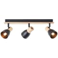 Miniatyrbillede 1 af 6: Brilliant Daintree spotlight 3-lys træ/sort metal/træ   3x D45, E14, 28 W, Velegnet til droplampe (medfølger ikke)