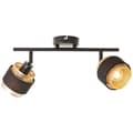 Miniatyrbild 3 av 5: Brilliant Grove spotlight 2-flames svart guld metall/textil   2x D45, E14, 28 W, Lämplig för dropplampa (ingår ej)
