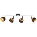 Miniatyrbillede 3 af 6: Brilliant Grove spotlight 4-flamme sort guld metal/tekstil   4x D45, E14, 28 W, Velegnet til droplampe (medfølger ikke)