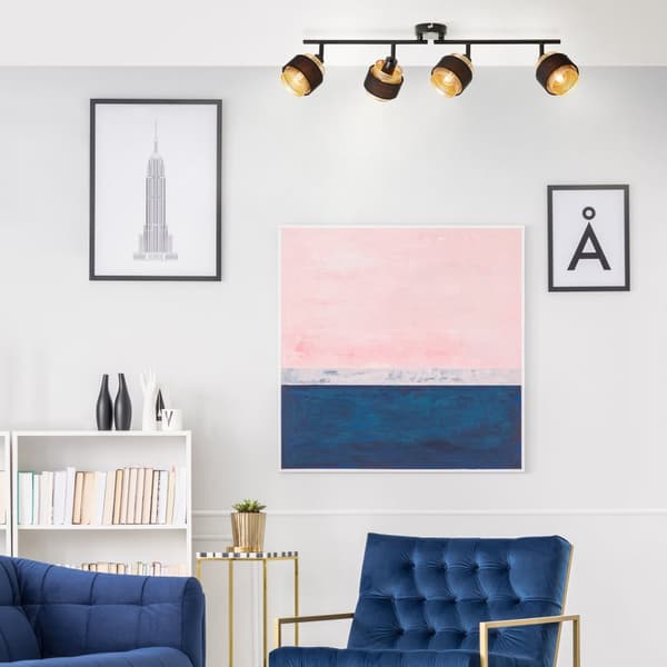 Brilliant Grove spotlight 4-flamme sort guld metal/tekstil   4x D45, E14, 28 W, Velegnet til droplampe (medfølger ikke)