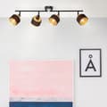 Miniatyrbillede 6 af 6: Brilliant Grove spotlight 4-flamme sort guld metal/tekstil   4x D45, E14, 28 W, Velegnet til droplampe (medfølger ikke)