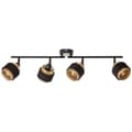Miniatyrbillede 2 af 6: Brilliant Grove spotlight 4-flamme sort guld metal/tekstil   4x D45, E14, 28 W, Velegnet til droplampe (medfølger ikke)