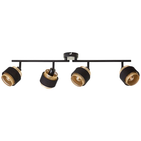 Brilliant Grove spotlight 4-flamme sort guld metal/tekstil   4x D45, E14, 28 W, Velegnet til droplampe (medfølger ikke)