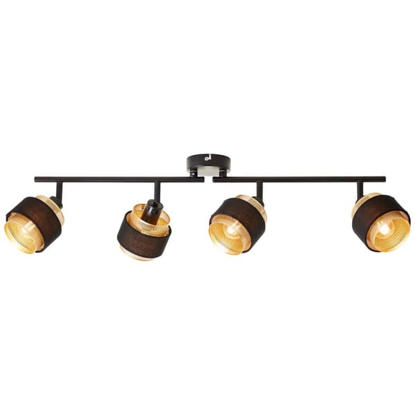 Brilliant Grove spotlight 4-flamme sort guld metal/tekstil   4x D45, E14, 28 W, Velegnet til droplampe (medfølger ikke)