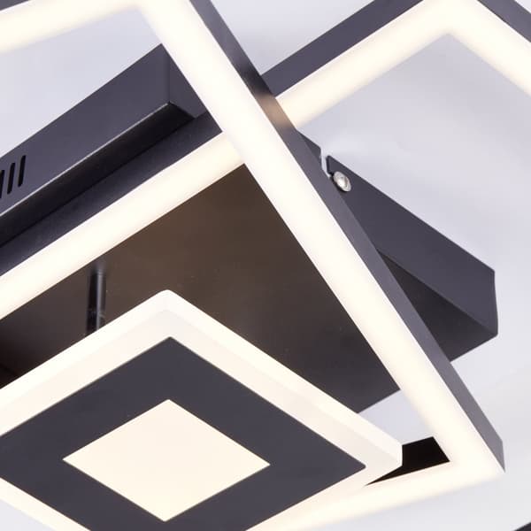 BRE-Light Bray LED loftslampe 40x40cm sort Metal, plastik 22 W LED integreret (lysstrøm: 2900lm, lysfarve: 3000K)