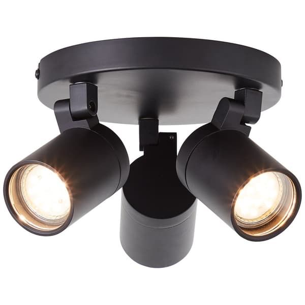 Brilliant Alessia spotlight 3-flames mattsvart metall/glas   3x LED, GU10, 5 W, Lämplig för LED-lampor (ingår ej)