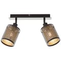 Miniatyrbild 1 av 7: Brilliant Cheval spotlight bar 2-flames svart guld metall   2x D45, E14, 28 W, Lämplig för dropplampa (ingår ej)