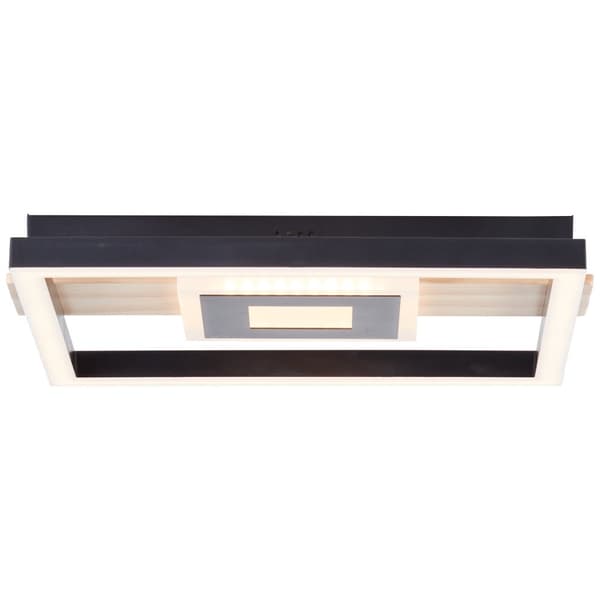 BRE-Light Baldo LED taklampa 30x28cm svart/trä metall/trä/plast   24 W LED integrerad (ljusflöde: 2600lm, ljusfärg: 3000K)