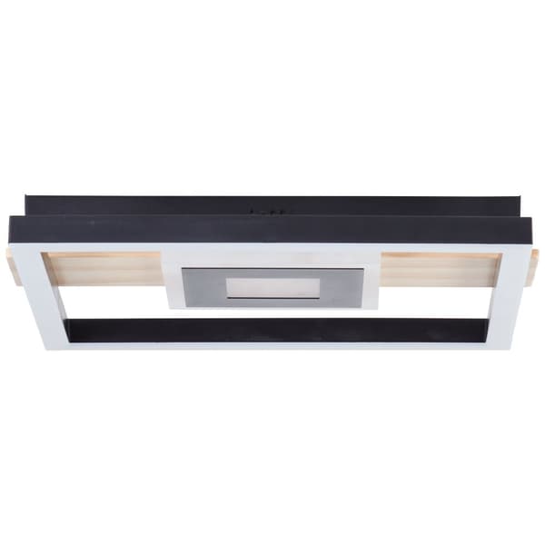BRE-Light Baldo LED taklampa 30x28cm svart/trä metall/trä/plast   24 W LED integrerad (ljusflöde: 2600lm, ljusfärg: 3000K)