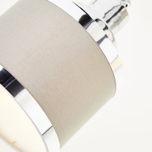 Brilliant Alexia spotlight 4-lågor krom/grå metall/textil   4x D45, E14, 28 W, Lämplig för dropplampa (ingår ej)