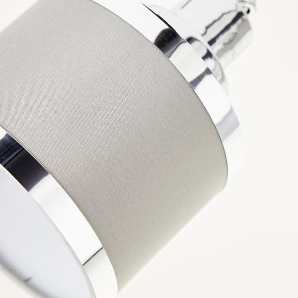 Brilliant Alexia spotlight 4-lågor krom/grå metall/textil   4x D45, E14, 28 W, Lämplig för dropplampa (ingår ej)