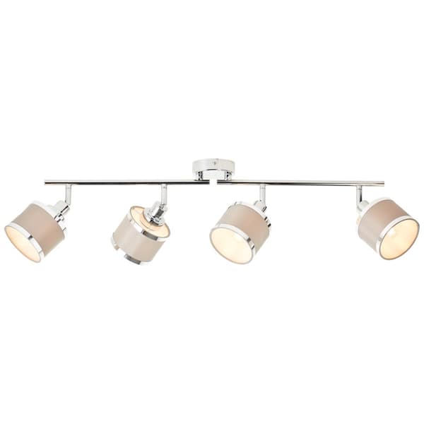 Brilliant Alexia spotlight 4-lågor krom/grå metall/textil   4x D45, E14, 28 W, Lämplig för dropplampa (ingår ej)