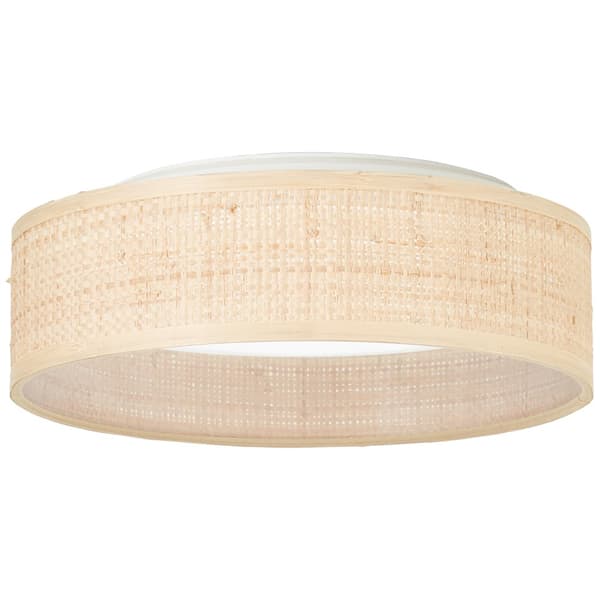 Brilliant Zoe loftslampe 28cm natur/hvid Raffia/Plast/Metal   24 W LED integreret (lysstrøm: 3100lm, lysfarve: 3000-6500K)