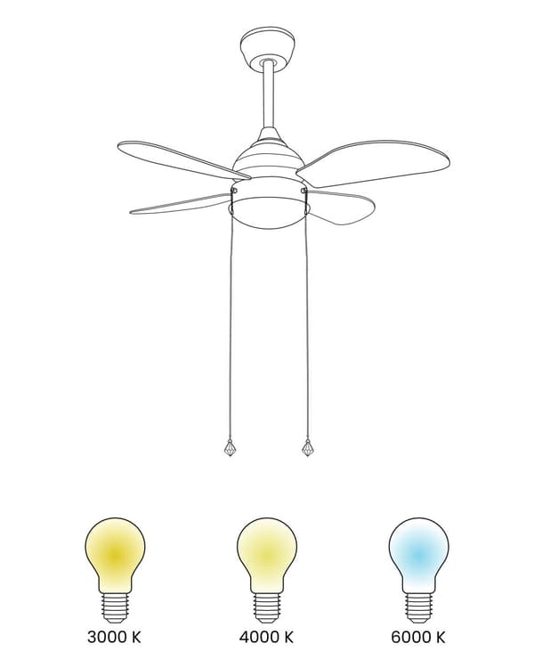 Takfläkt med Lampa Biformad Taklampa för barn med dragkedja 4 blad Hastighetsreglering Modern Design Barnrum Sovrum
