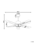 Miniatyrbild 3 av 9: Takfläkt med lampa Ventilator Silver Syntetiskt Material Metall 5 Blad Fjärrkontroll Minimalistisk Design