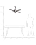 Miniatyrbild 9 av 9: Takfläkt med lampa Ventilator Silver Syntetiskt Material Metall 5 Blad Fjärrkontroll Minimalistisk Design