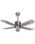 Miniatyrbild 1 av 9: Takfläkt med lampa Ventilator Silver Syntetiskt Material Metall 5 Blad Fjärrkontroll Minimalistisk Design
