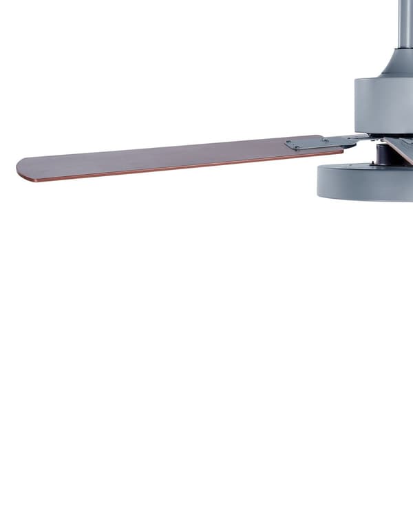 Takfläkt med Lampa Grå Syntetmaterial Järn Fjärrkontroll Finish i Ljust Trä Traditionell Vardagsrum