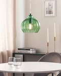 Miniatyrbild 2 av 10: Taklampa Grön glasskärm Retrobelysning Hängande lampa